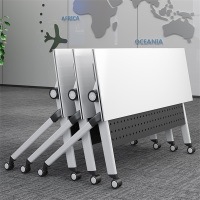 易企采 1200*600*750mm 办公家具折叠培训桌移动会议桌会议室桌子会议条桌双层办公桌户外宣传桌折叠桌