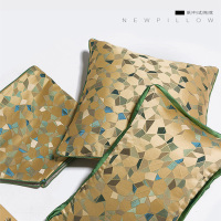 美帮汇轻奢沙发靠垫抱枕北欧风格几何彩格新中式样板房别墅客厅靠枕简约