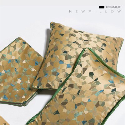 美帮汇轻奢沙发靠垫抱枕北欧风格几何彩格新中式样板房别墅客厅靠枕简约