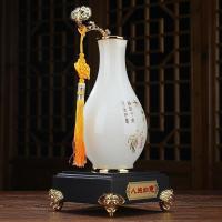 家柏饰(CORATED)人生如意花瓶摆件琉璃玉工艺品现代简约家居客厅酒柜电视柜装饰品