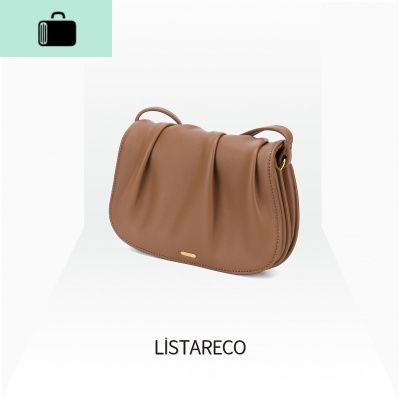 复古云朵女包2020新款夏天包包女设计感褶皱马鞍包百搭单肩斜挎包NEW LAKE女斜挎包