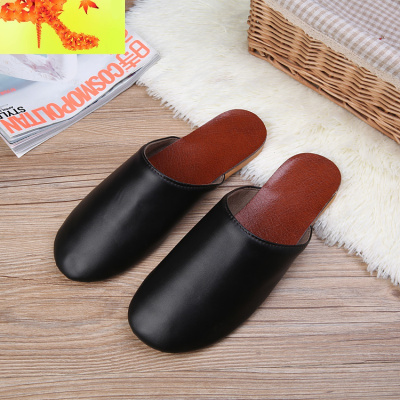 海宁皮拖鞋夏秋季情侣居家居防滑牛筋底室内地板拖鞋男女凉拖鞋简畅