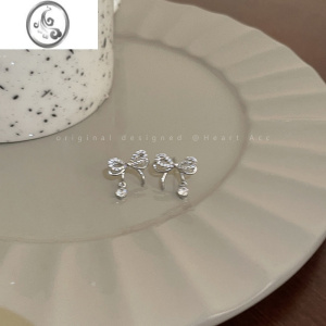 JiMi精致蝴蝶结锆石耳环女秋冬新款小众设计感耳饰气质高级感轻奢耳钉