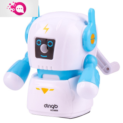 绿彩虹光削笔器铅笔刀多功能进铅手摇卷笔刀削笔刀手动钻笔刀儿童学生用铅笔刨旋绞修小型男女孩便携式转笔刀机器人蓝色收