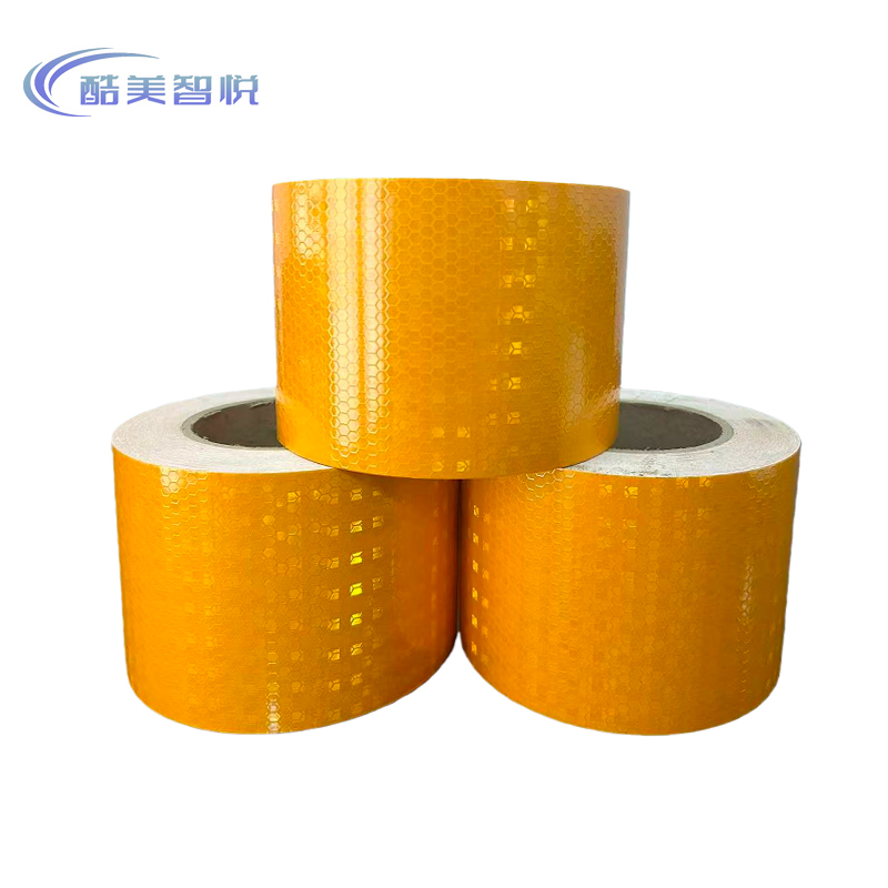 酷美智悦 反光警示胶带黄色晶格10cm*25m KM-XS516 卷