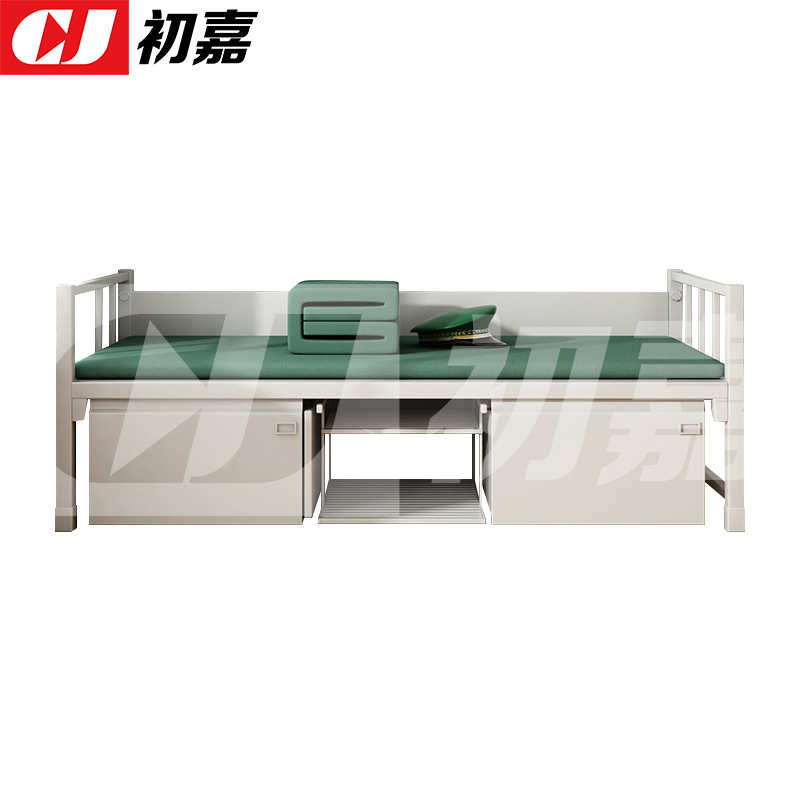 初嘉(CJ)单人床宿舍铁架床钢制组合单人床公寓床含床下柜