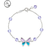 JiMi无法拒的他虽然我知道韩剧韩素希同款手工蝴蝶925银手链可