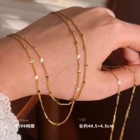 999纯银侧身米字链锁骨链项链个性小众设计简约气质个性 BCX5541送女朋友老婆情人节七夕生日礼物