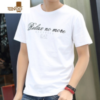 新款男装短袖T恤男士印花青少年半袖上衣韩版修身潮男打底体恤衫