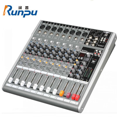 润普Runpu 国产化专业调音台舞台演出视频会议本地扩音48V幻象电源8路低噪模拟音台RP-MTY8008