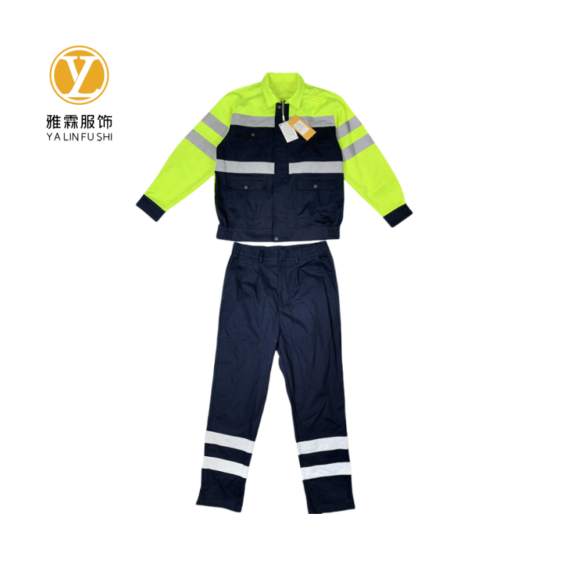 雅霖服 夏季荧光绿拼黑工作服YLF-YK888-2 套