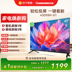 长虹电视 43D55H-G1 43英寸电视 高清 无线投屏卧室智能平板电视机以旧换新