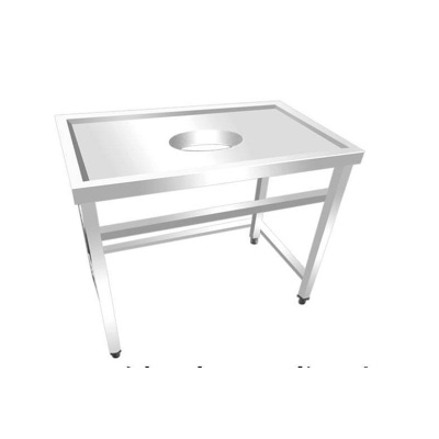 DXBG不锈钢工作台双层置物架厨房操作台可放垃圾桶(定制尺寸)