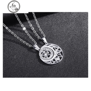 情侣项链一对男女学生文艺便宜森系拼接钛钢吊坠闺蜜古代定情信物 JiMi