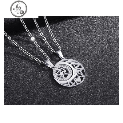 情侣项链一对男女学生文艺便宜森系拼接钛钢吊坠闺蜜古代定情信物 JiMi