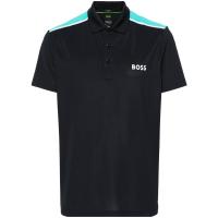 Hugo boss男士休闲POLO短袖透气吸汗经典设计蓝白拼接