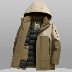 三防户外羽绒服男士连帽冲锋衣秋冬新款工作服羽绒服外套