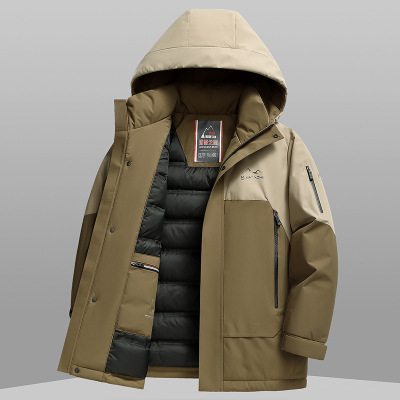 三防户外羽绒服男士连帽冲锋衣秋冬新款工作服羽绒服外套