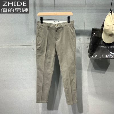 SUNTEK秋季棉休闲长裤子男韩版青年修身小脚裤男百搭9分休闲西装裤潮西裤
