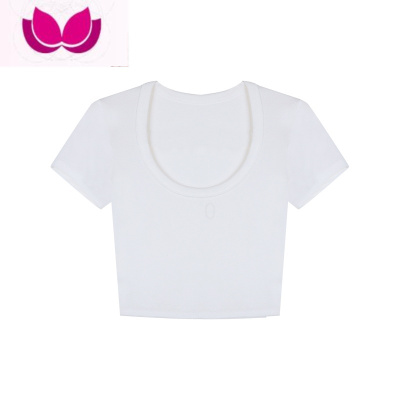七斓辣妹纯欲修身内搭打底衫短袖T恤女2023新款春季白色短款紧身上衣