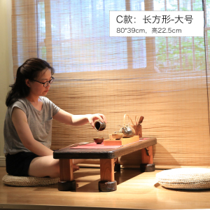木桌子实木家用小炕桌炕几 日式榻榻米桌飘窗桌小茶几 复古小桌子