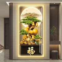 维诺亚葫芦led带灯轻奢入户玄关装饰画走廊过道挂画壁画简约感