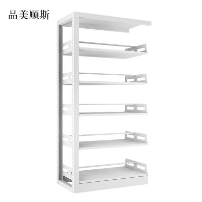 品美顺斯图书馆书架阅览室货架资料档案架钢制书架双面五层副架