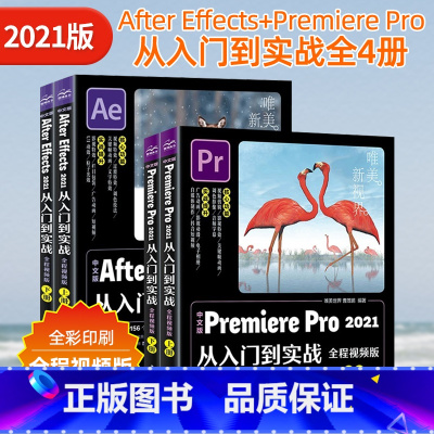[正版]pr教程书籍+ae教程书籍 共4册 中文版Premiere Pro2021从入门到实战 After Effec