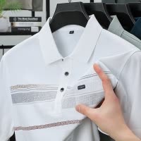 恒源祥夏季新款丝光棉短袖POLO衫商务休闲男T恤上衣中老年爸爸装C