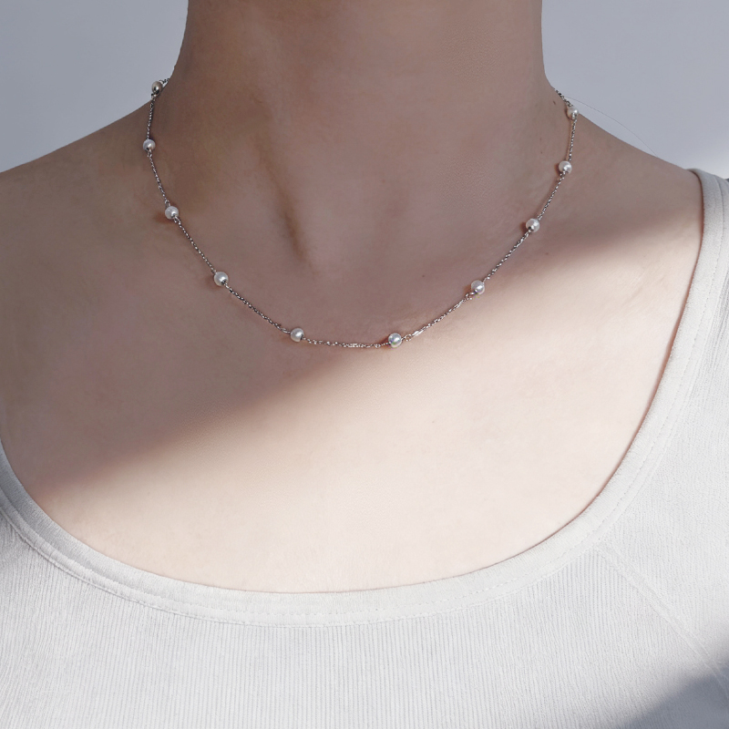 北京黄金女士日韩风格925银无镶嵌银项链恋爱情侣礼物