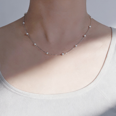 北京黄金女士日韩风格925银无镶嵌银项链恋爱情侣礼物