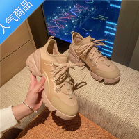 SUNTEK2023夏季透气松糕女士老爹鞋小白鞋女厚底增高d家女鞋运动休闲鞋