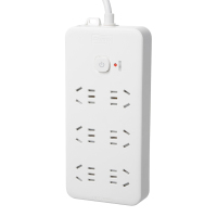 齐心 PCP-WZ6105 延长线插座 6位30孔 总控全长10.0米 白