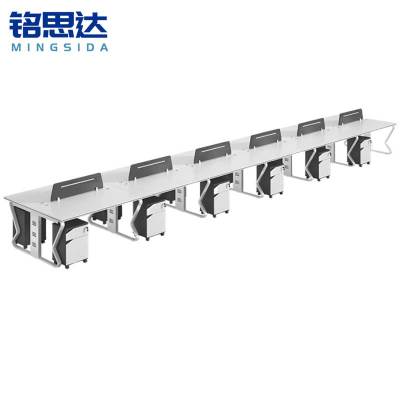 铭思达屏风办公桌十二人位含柜套