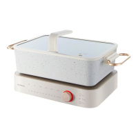 康佳多功能料理锅40cm陶瓷油涂层烤盘白色KZG-PS1