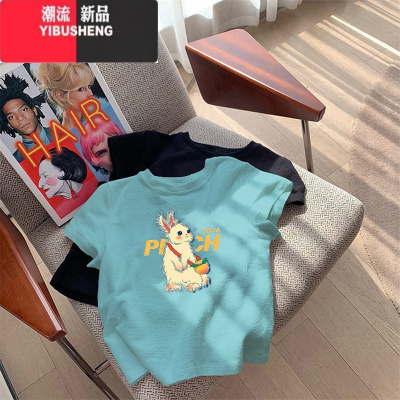 YIBUSHENG正肩短袖t恤女装2024季新款早春欧货小衫体恤春季上衣