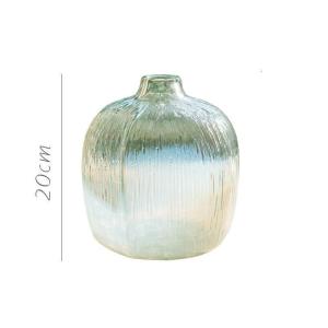 家柏饰(CORATED)手工玻璃器皿 花瓶花器艺术摆件 半透明流水纹桌面地面 盐沼瓶(矮款)