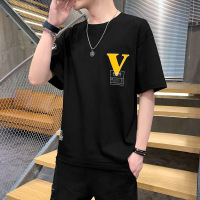 夏季新款男装短袖T恤青春休闲宽松时尚百搭潮流纯棉印花上衣