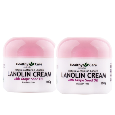 2瓶装-澳洲进口healthyCare澳世康羊胎素绵羊油VE面霜100g滋润保湿抗皱易吸收乳液