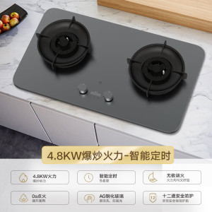 小米(MI)米家燃气灶 家用双灶具4.8kW猛火 P1智能双边定时 底座可调节MJ03CY(液化气)