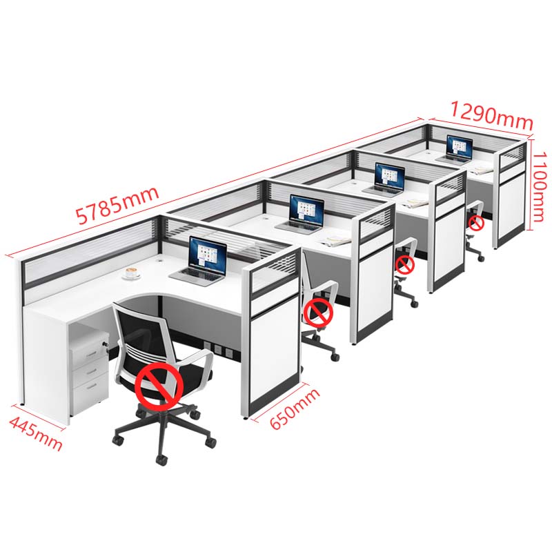 景冠达屏风工位四人位张