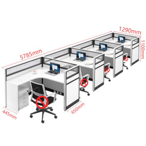 景冠达屏风工位四人位张