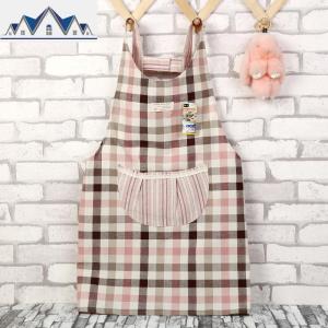 围裙日式家用罩衣厨房棉麻防水防油男女时尚韩版可爱做饭工作服 三维工匠