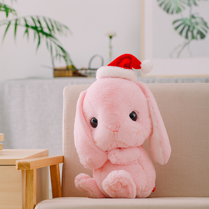 长耳朵垂耳兔超大兔子毛绒玩具公仔网红玩偶布娃娃抱枕粉色公主兔坐姿