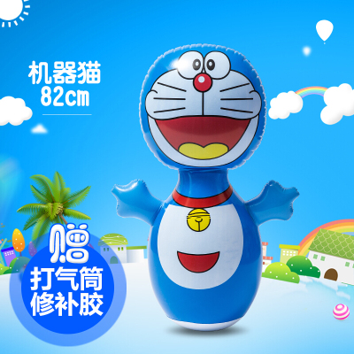 新款充气不倒翁玩具加厚不倒翁大号充气玩具儿童玩具充气PVC玩具叮当猫