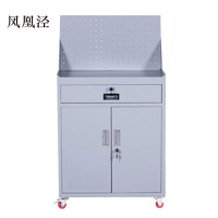 凤凰泾工具柜加厚铁皮储物柜工厂车间用带抽屉汽修多功能收纳柜灰白色一斗小柜含轮子