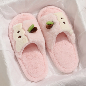 土拨鼠棉拖鞋女士2025新款秋冬季室内家居毛绒保暖厚底棉拖女冬天