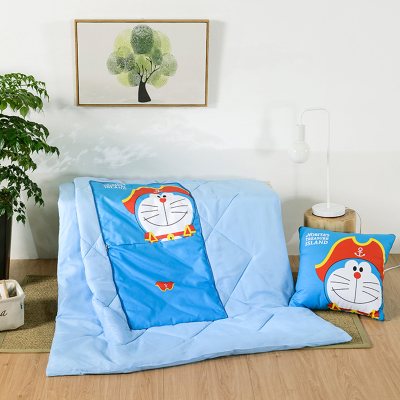 新品特卖-哆啦A梦靠垫被床品被子靠垫抱枕一品多用蓝色1.2m床