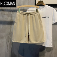 HLCOMAN 透气运动风韩版休闲直筒短裤士简约纯色通勤中裤