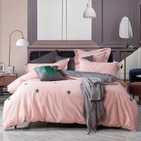 家柏饰(CORATED)家纺全棉四件套全棉床上用品简约chic风刺绣套件Y